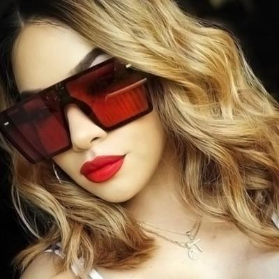 China Dropship Anti UV400 Fashion Trending Women Men Big Square PC Oversized Frame UV400 Shades Sunglasses 2021 for sale