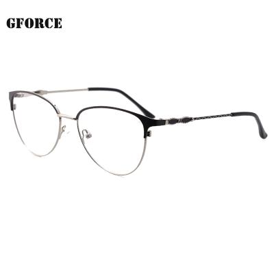 China Fashion Anti Blue Glass Metal Frame Wholesale Eye Frames Light Blocking Glass Frames for sale