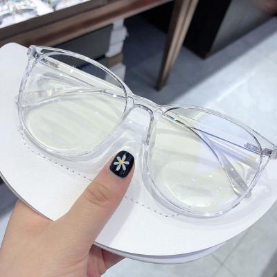 China Trendy Clear Round Fashion Designer Optical Frame Oversized Frames Blue Light Anti Blocking Optical Glass Eyewear for sale