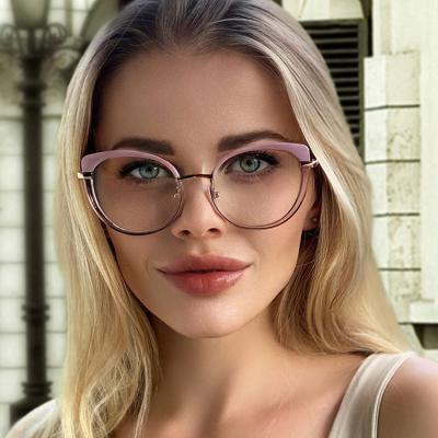 China Optical Frame Fashion Design TR90 Cat Eye Frames Anti Blue Light Blocking Eye Glass Optical Spectacle for sale