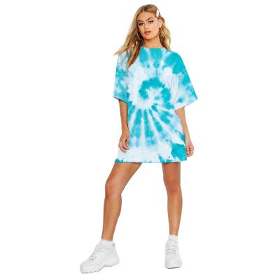 China Custom Fashion Anti-Shrink Loose Fit Active Wear Tie Dye T-shirts Clothing Women Clothing for sale