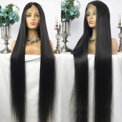 China VP Straight Brazilian Hair Silky Straight Virgin Hair Lace Front Wigs For Women Color 150% Density 28 Inch Hair Wig for sale