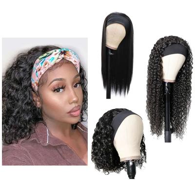 China 100% Virgin Hair VP Wholesale Cuticle Aligned Virgin Hair Headband Wig No Lace Head Wigs Headband Wigs Hair For Black Women for sale