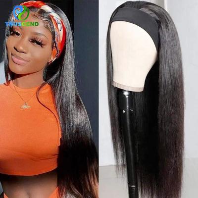 China 100% virgin hair discount big cuticle aligned virgin hair head band wigs non lace headband wigs hair for black women for sale