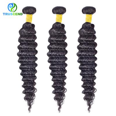 China Wholesale Deep Wave Curly Hair Extensions Hair Bundles Free Shipping Nature Color 1/3/4 Bundle Hair Weave for sale