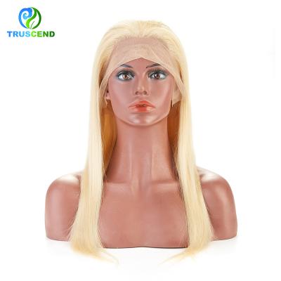 China Blonde Brazilian Remy Hair Straight Lace Front Wig Silky Straight Wave Color 8 - 28 Inch Straight Lace Frontal Wigs 613 for sale