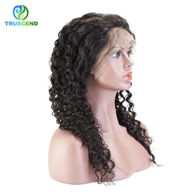 China Afro Silky Straight Deep Curly 13*4 Lace Truscend Wave Frontal Wigs,Indian Hair Deep Wave Lace Front Short Blunt Cut Wig Cabelo Humano for sale