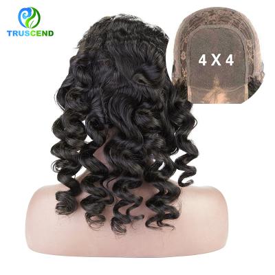 China Wholesale Natural Virgin Raw Unprocessed Wave Wig Loose 5*5 Lace Closure 5*5 Lace Hair Hairline Peruvian Lace Front Wigs Pre Plucked Loose Wave for sale