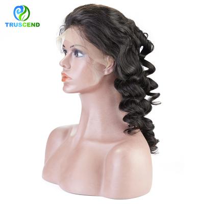 China Hot Sale Natural Color Natural Hairline Indian Hair 4*4 Long Loose Deep Wave Closure/Front Wigs Pre Plucked With Baby Hair for sale