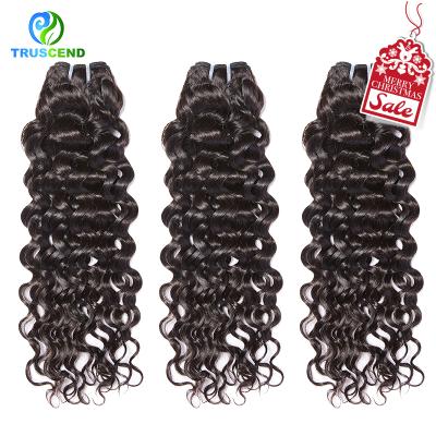 China Silky Straight Water Wave Bundles Silky Straight Deep Curly Brazilian Hair Weaves Long Hair Extension 30 Inch 1 3 Bundles 4 Bundle Remy Extensions for sale