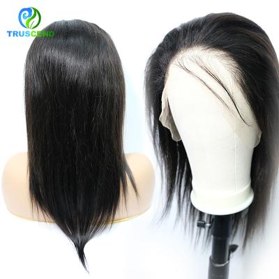 China Wholesale Price Silky Straight Wave 22 Inch Natural Color Pre Plucked 150% Density Transparent Lace Frontal Wig Straight Wig for sale