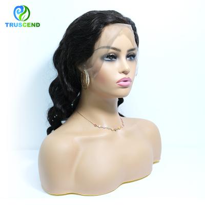 China Factory Straight 360 Lace Front Truscend Human Hair Wigs Indian Remy Hair Loose Wave Wig With Baby Hair for sale