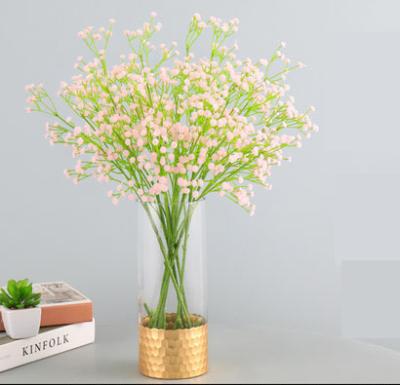 China Hot Selling Washable Artificial Flowers White Pink Plastic Flower Preserved Babysbreath Bouquet Valentine Gifts for sale