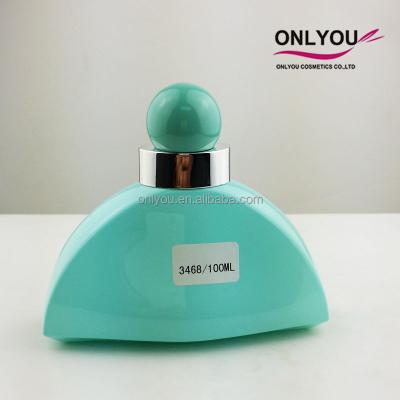 China Personal Care 100ml Green Printing Perfume Bottle With Pump Sprayer OEM Perfume for sale