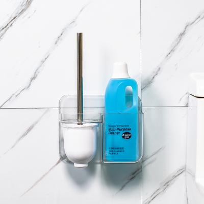 China Modern Sticky Wall Plastic Toilet Bathroom Cleaner Holder And Toilet Brush Holder for sale