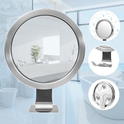 China Multifunctional Anti Fog Bathroom Mirror Shaving Mirror With Hook Holder Wall Mounted Suction Cup for sale