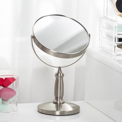 China CLASSIC Metal View 360 Degree Rotation Double Sided Table Magnification Mirror for sale