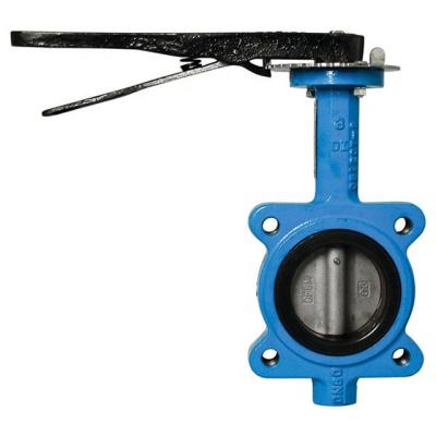 China General High Quality Ductile Iron Double Flange End Center Dn150 Butterfly Valve Line for sale