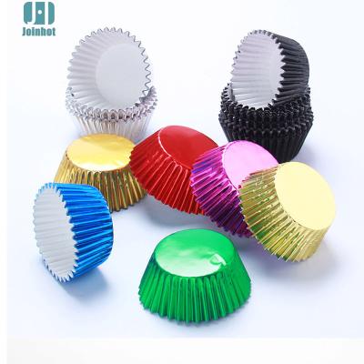 China Disposable Cupcake Liners Foil Muffin Metallic Paper Cases Baking Cups Gold Rose Gold Sliver for sale