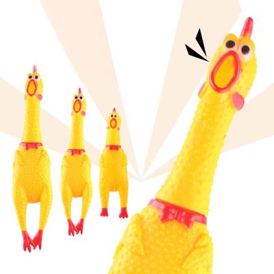 China High Quality Environmentally Friendly Plastic Pet Squeaker Toys Screaming Yellow Chicken Exhaling Creative Molar Dog Toy for sale