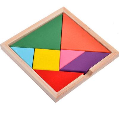 China Wooden Board Children's Cartoon Jigsaw Puzzle Toy Tangram Jigsaw Puzzle Shape Assembly Early Education Manual Mental Development Toys for sale