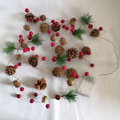 China Chirstmas Decor Christmas Pinecone Lamp String Creative Christmas Lamp Led Decorative Christmas Tree Pendant New for sale