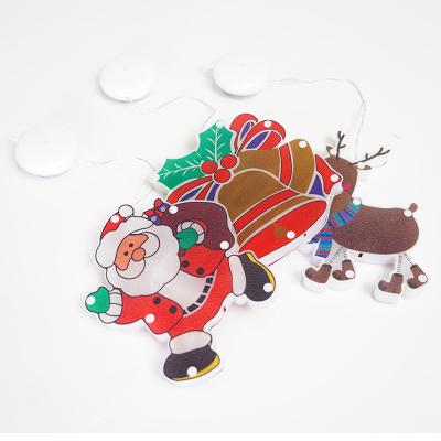 China Santa Claus Hanging Sucker Window Light Chirstmas Decor Christmas Decoration Light PVC Material with Battery Box Window Light Hanging for sale