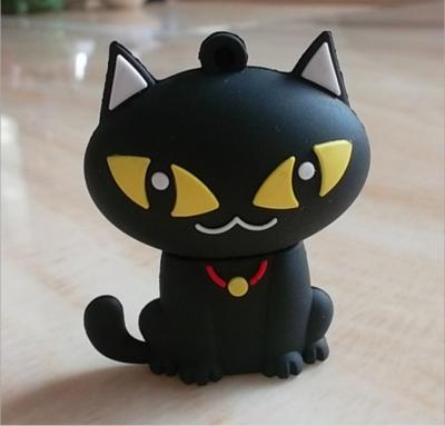 China USB 2.0 USB 2.0 Hot New Cartoon 3D PVC Cat Pen Drive Card U Disk Flash Memory Stick Hot Rubber Model Free Sample for sale