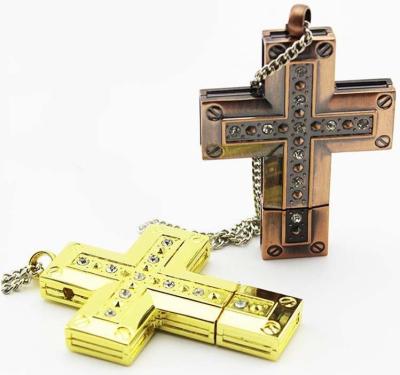 China Best NECKLACE Design Brand Jewelry Cross Form USB Flash Memory Stick for sale