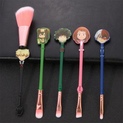 China 5pcs/set Flat Brush Cartoon Japanese Anime My Hero Academia Makeup Brushes Tool Kit for sale