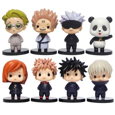 China Cartoon Toy 8pcs/set Anime Q Version Figure Itadori Yuji Gojo Satoru Jujutsu Kaisen PVC Action Figure for sale