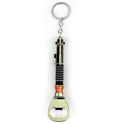 China StarWars Bottle Opener Metallic Film Spiral Key Chain for sale