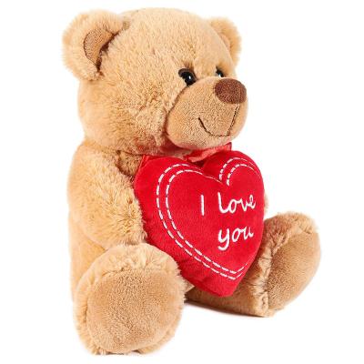 China Cute Plush Toy Valentine Teddy Bear Stuffed Plush Toy With Red Heart for sale