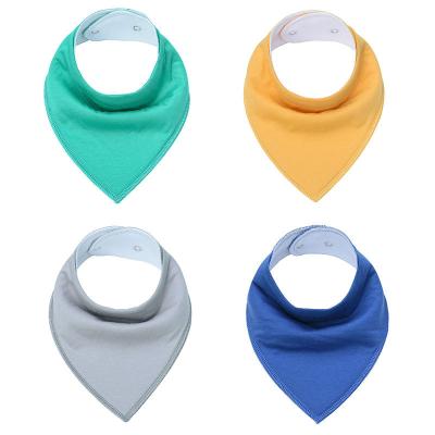 China 8 Pack BPA Free Unisex Gift Set Color Organic Triangle Plain 100% Cotton Baby Bandana Drool Absorbing Teething Bibs for sale