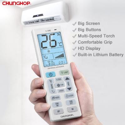 China Large Screen Display K-1308E Type C USB Rechargeable Universal Air Conditioner Remote Control With Led Light for sale