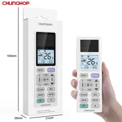 China Chunghop Design Universal AC Capacitive Remote Battery Free Storage New Air Conditioner Remote Control for sale