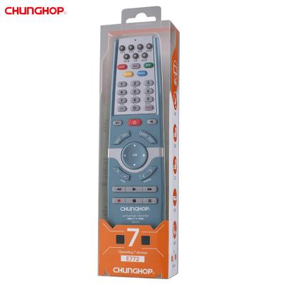 China Easily Operate Wholesale 7 Universe Devices E772 TV DVD Remote Control TV Home Remote Control Appliance With Learning Function for sale