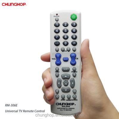 China TV RM-306E TV remote control Chunghop IR universal remote control with TV logo exterior for sale