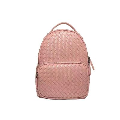 China Other Fashion Backpack For Women Real Sheepskin Backpack Brand Designer Ladies Casual Travel Bag Satchel Handmade Woven Book for sale