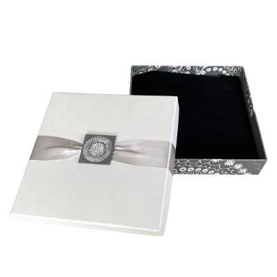 China Recyclable Custom Logo Paper Jewelry Packaging Box Lid And Raw Paper Necklaces Box for sale