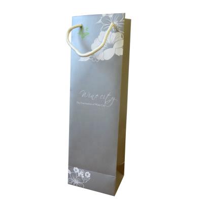 China Custom Recyclable Printing Retail Wine Paper Shopping Bag Tote Carrier Bag for sale