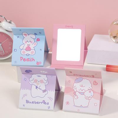 China Custom Logo Mirror Makeup Organizer Hand Paper Portable Monocular Mirror Folding Cosmetic Desktop Mirror for sale