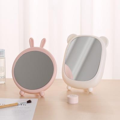 China Wholesale Custom Shape Wall Mirror Decoration Color Cartoon Mirror Makeup Desk Mirror Rabbit Monocular for sale