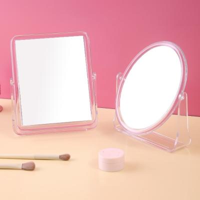 China 360 Degree Rotating Vanity Mirror Makeup Customization Mirror Plastic Monocular Mirror Transparent View for sale