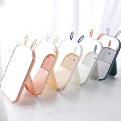 China Wholesale Border Rabbit Wall Non-specific Mini Mirror Makeup Tools Cute Mountable Portable Makeup Mirror for sale