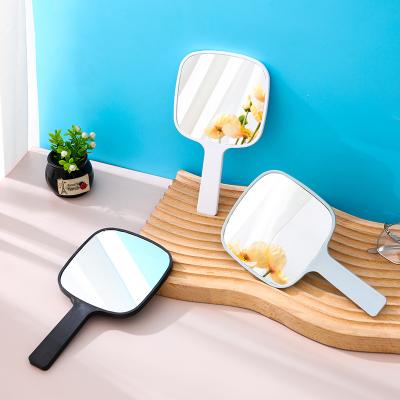 China Wholesale Cute Small Girl Hand Held Mirror Makeup Square Hand Mirror Monocular Mirror With Long Handle for sale