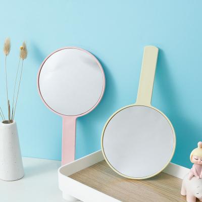 China Logo Makeup Mirror Multiple Colors Portable Plastic Handheld Cosmetic Mirror Customized Monocular Mirror for sale