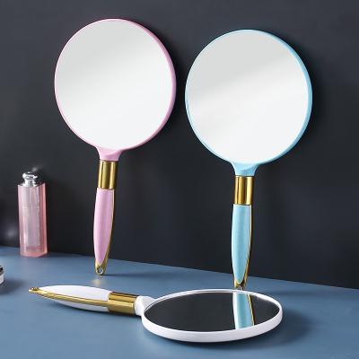 China Wheat Plastic Straw Hand Mirror With Handle Sight Vintage Mirror Pattern Monocular Makeup Mirror For Beauty Makeup Hair for sale