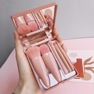 China Portable 5 PCs Woman Eyeshadow Powder Blusher Set Professional and Durable Basic Makeup Tools with Mirror Flip Case for sale