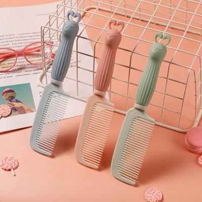 China Wholesale Hot Selling Portable Styling Hair Tools Cartoon Rabbit Handle Plastic Pink Hair Combs For Daily Use for sale